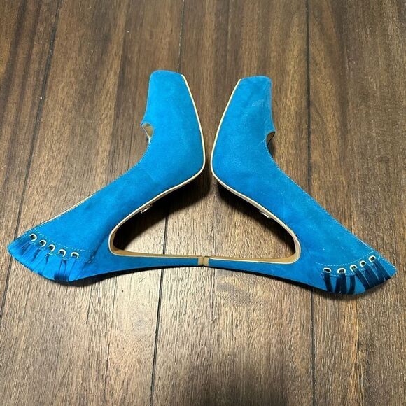 Thalia Sodi Novva Teal Blue Platform Stiletto Pumps Heels Size 5 - Picture 2 of 7